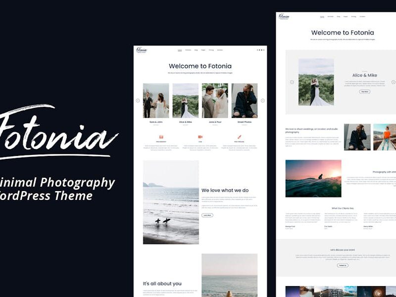 Fotonia Minimal Photography WordPress Theme