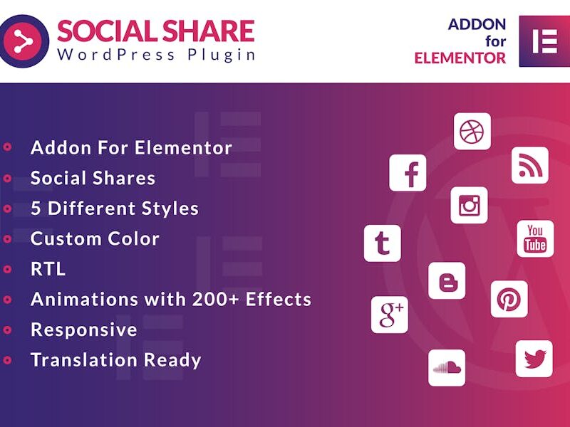 Social Share for Elementor WordPress Plugin