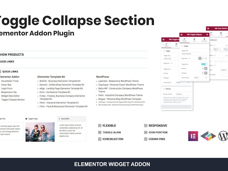 Toggle Collapse Section Elementor Addon