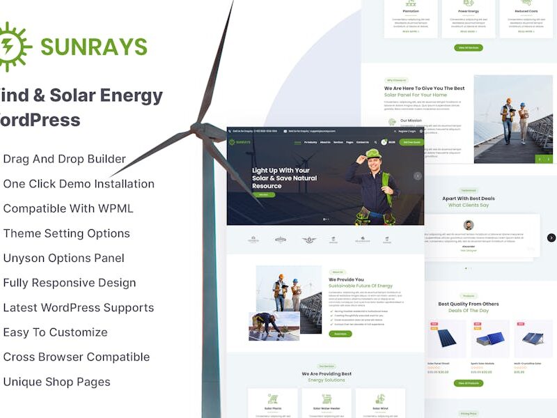 Sunrays – Solar Power & Green Energy WordPress the