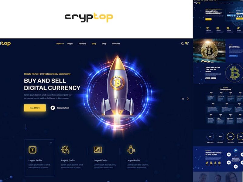 CrypTop - ICO Landing and CryptoCurrency WordPress