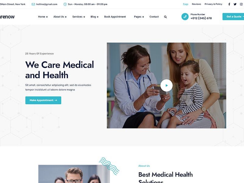 Carenow – Medical & Dentist WordPress Theme