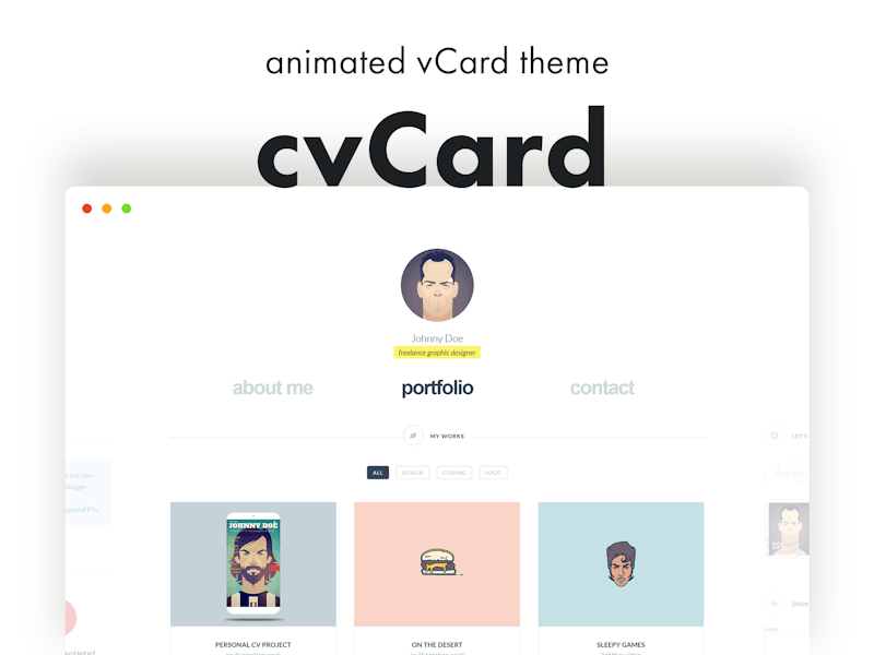 cvCard - Animated vCard & Resume WordPress Theme