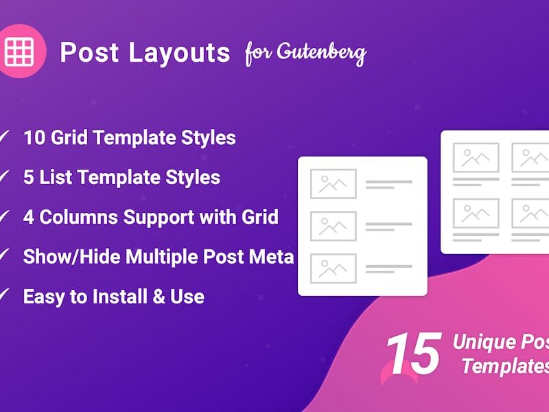 Post Layouts Pro for Gutenberg