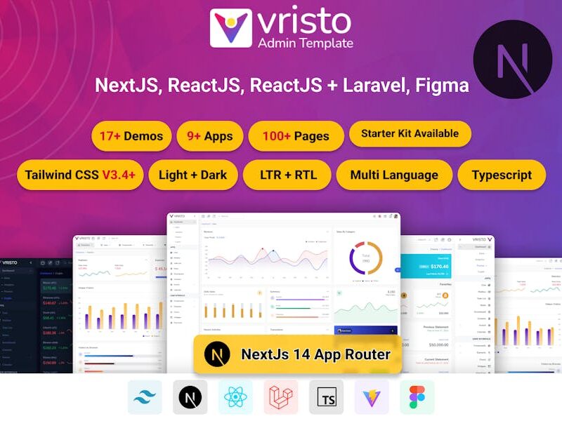 Vristo – Tailwind NextJS App Router Admin Template