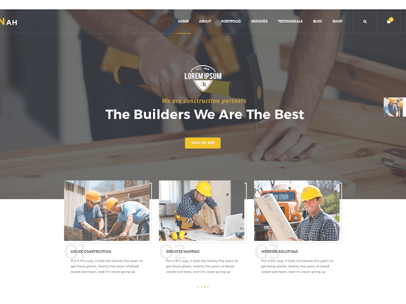 Nah Construction, Building Business WordPress
