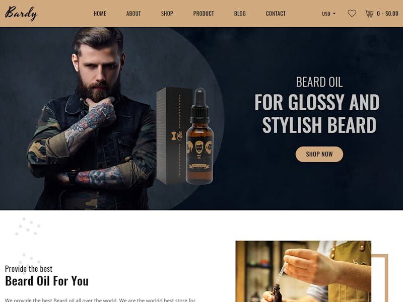 Bardy - Beard Oil Shopify Theme