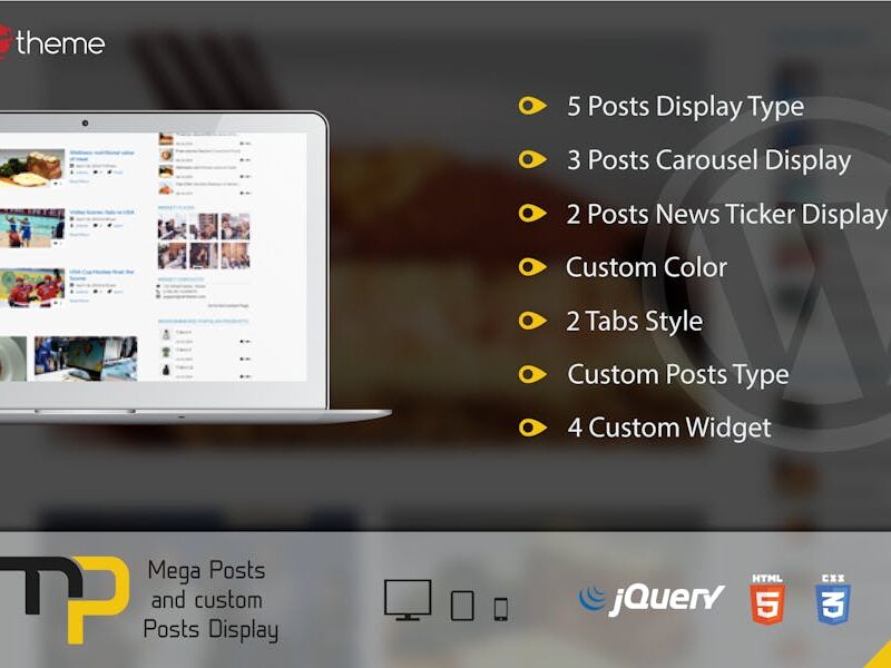 Mega Posts and Custom Posts Display WP Plugin