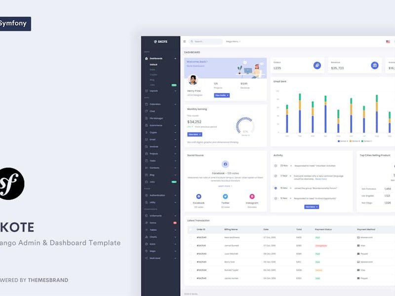 Skote - Symfony Admin & Dashboard Template