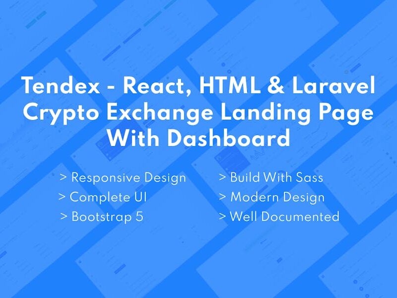 Tendex - Crypto Exchange Landing Page With Dashboa