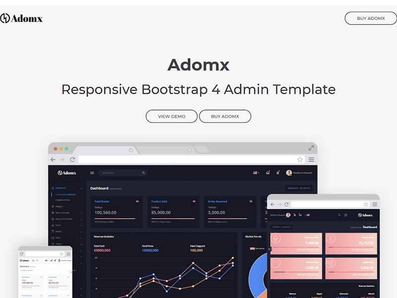 Adomx - Admin Dashboard HTML Template