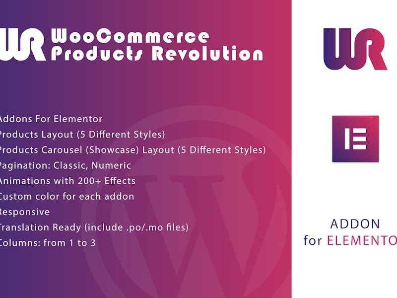 WooCommerce Products Revolution for Elementor