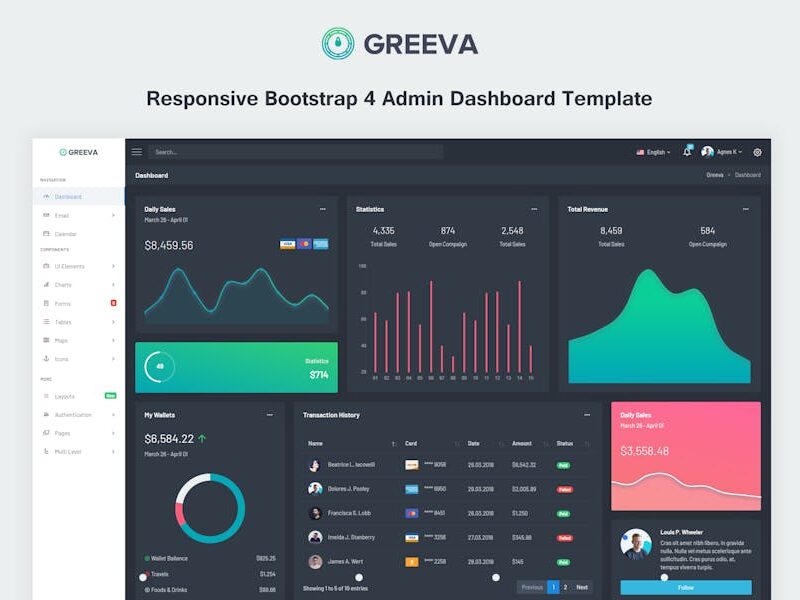 Greeva - Responsive Admin Dashboard Template