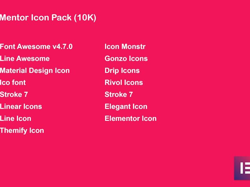 Mentor Icon Pack for Elementor Page Builder