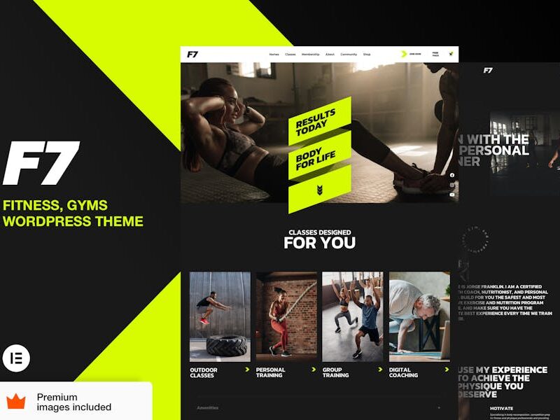 F7 - Fitness Gym Elementor Pro Theme