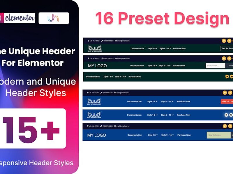 Elementor Header Addon For WordPress
