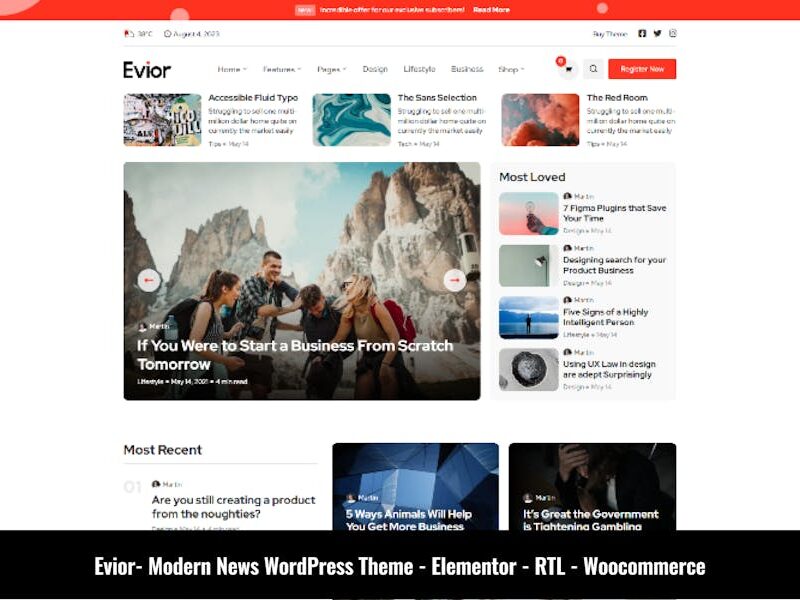 Evior - Modern Magazine WordPress Theme