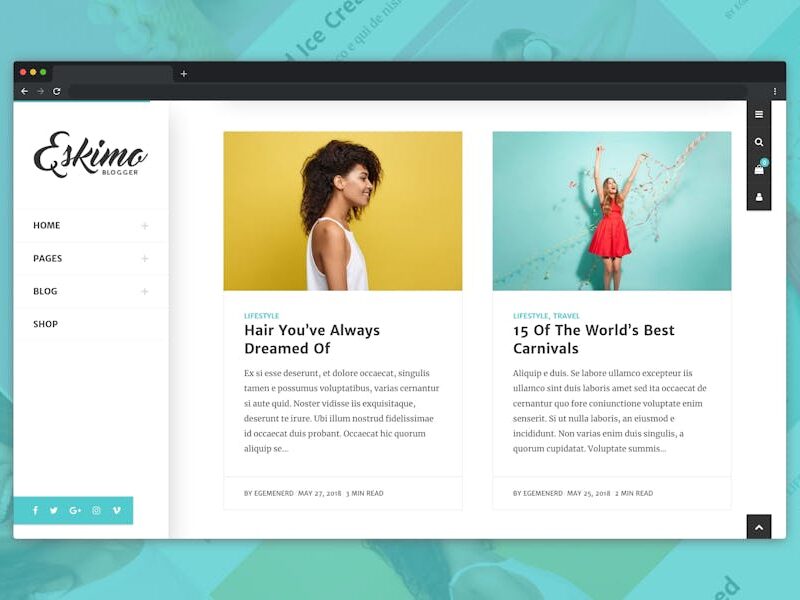 Eskimo - Minimal Personal WordPress Blog Theme