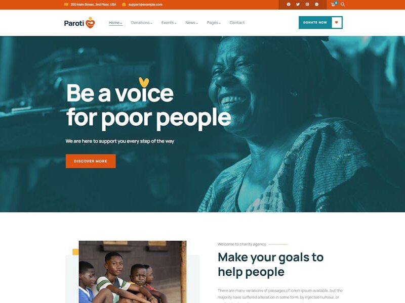 Paroti - Nonprofit Charity WordPress Theme