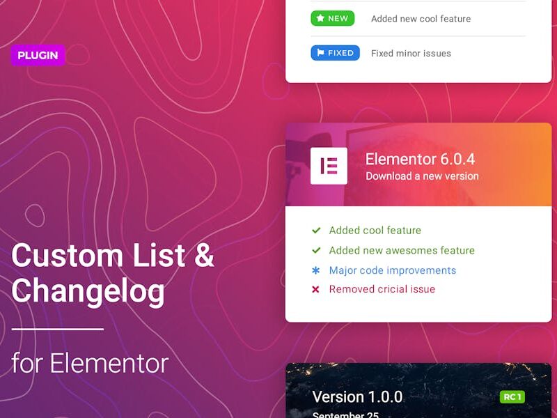Changelog & Custom List for Elementor