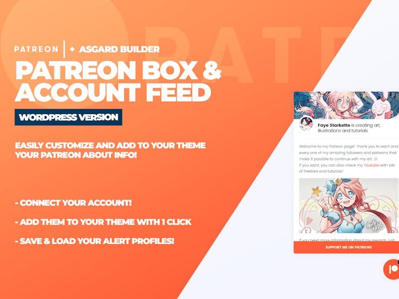 Patreon Box and About Feed WordPress Plugin