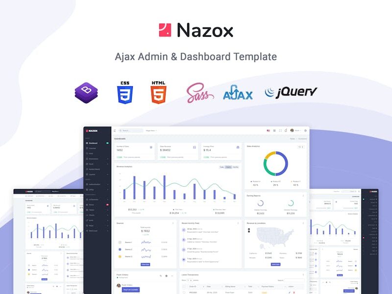 Nazox - Ajax Admin & Dashboard Template