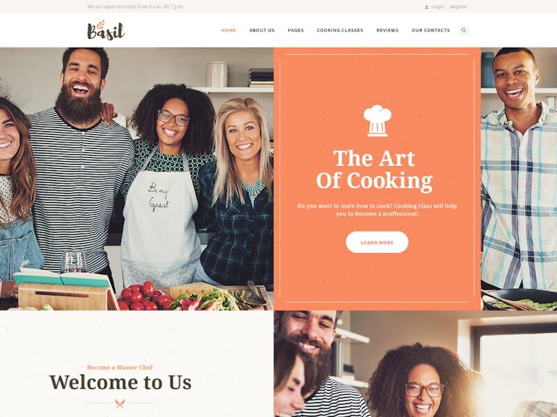 Basil | Cooking Classes and Workshops WP Theme