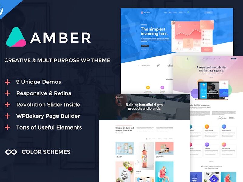 Amber Six - Creative WordPress Theme