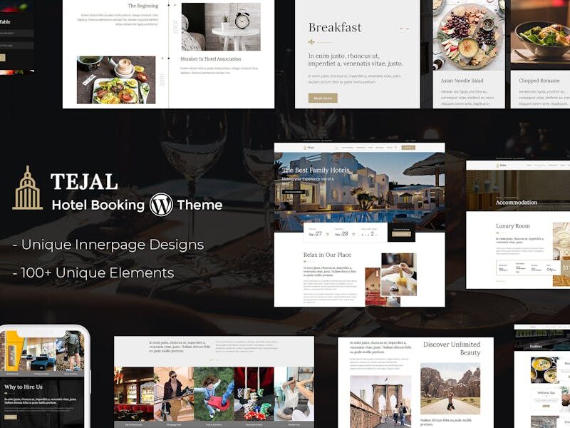 Tejal - Resort, Hotel Booking WordPress Theme