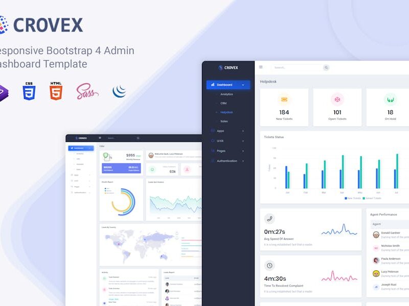 Crovex - Admin & Dashboard Template