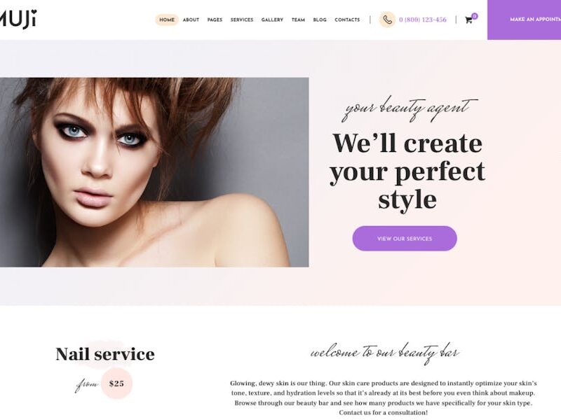 Muji | Beauty Shop & Spa Salon WordPress Theme