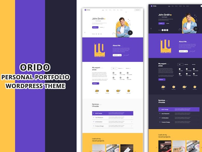 Orido - Personal Portfolio WordPress Theme