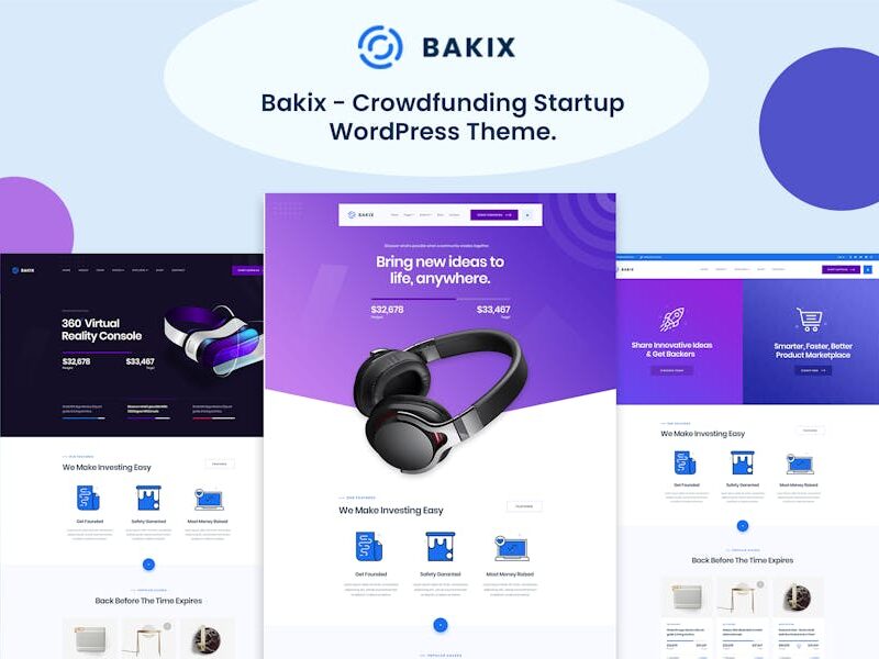 Bakix - Crowdfunding, Fundraising WordPress Theme