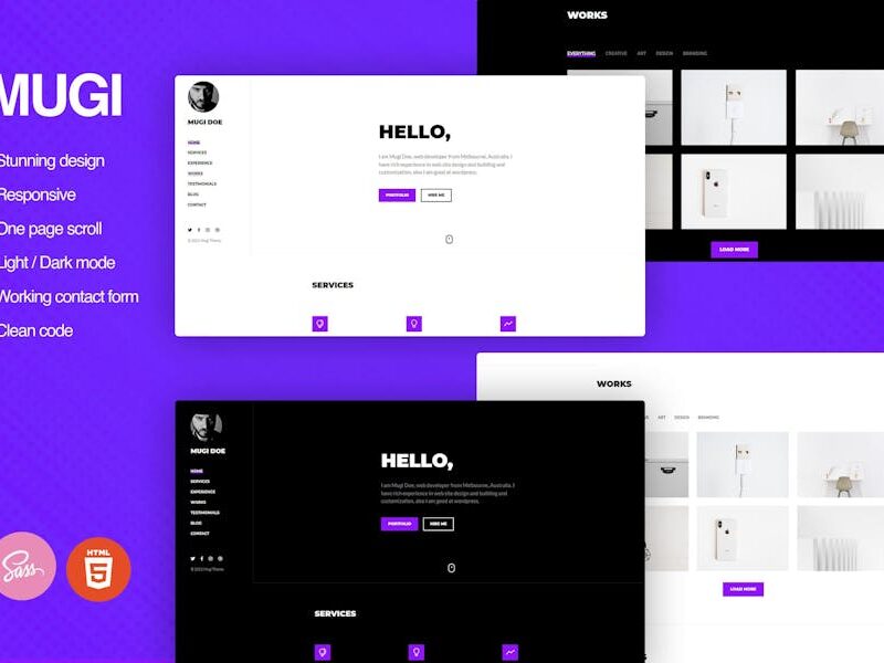 Mugi - Personal Portfolio & Resume WordPress Theme