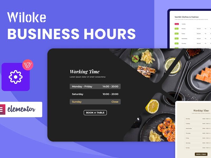 Wiloke Business Hours For Elementor