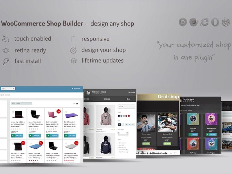 WooCommerce shop page builder
