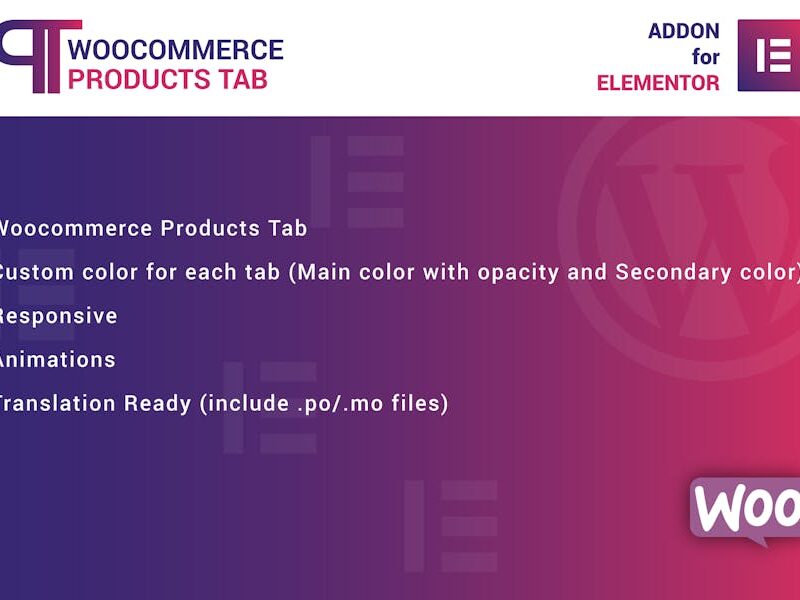 WooCommerce Products Tab for Elementor
