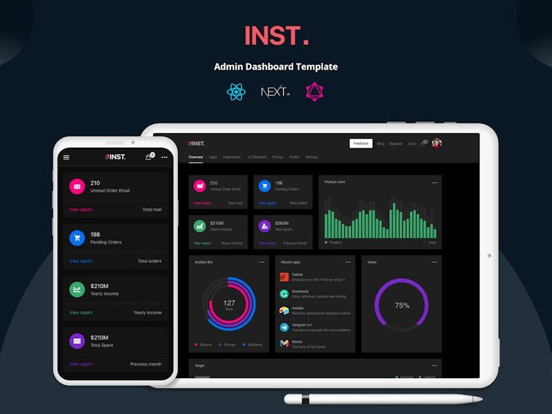 Inst - React Admin Template with GraphQL