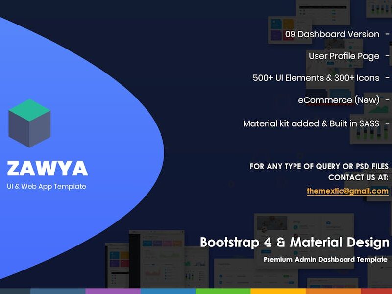 Zawya - Bootstrap 4 & Material Design Admin Panel