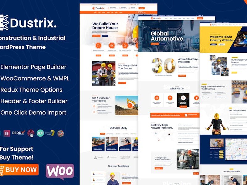Dustrix - Construction and Industry WordPress Them