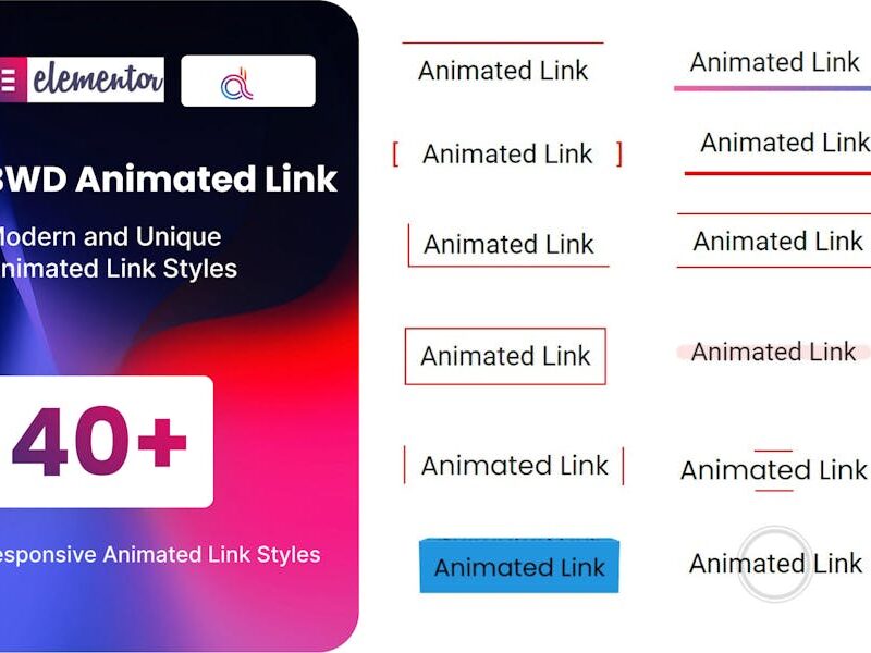 BWD Animated Link addon for elementor