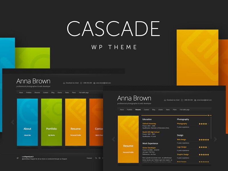 Cascade - Personal vCard WordPress Theme