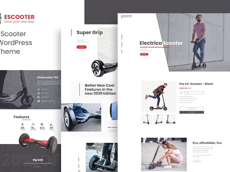 Escoot - One Page, Single Product WoocommerceTheme