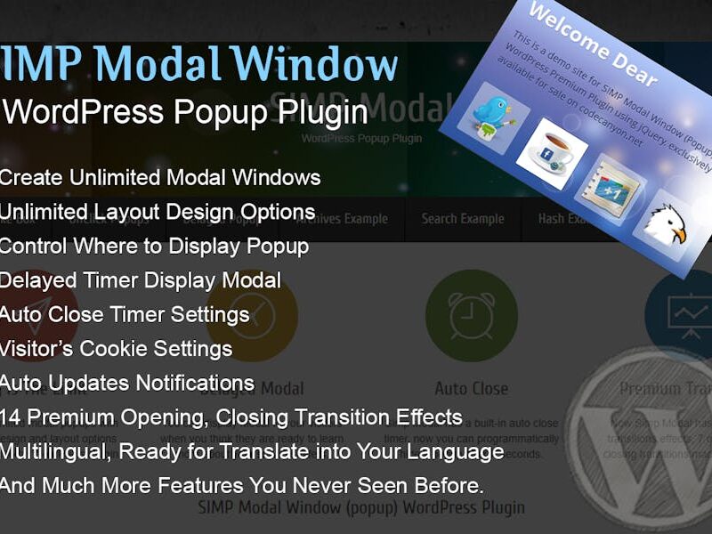 Simp Modal Window - WordPress Plugin