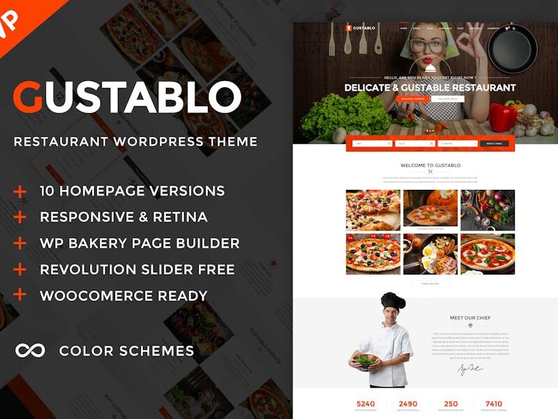 Gustablo - Restaurant & Cafe WordPress Theme