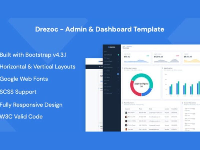Responsive & Customizable Admin Template - Drezoc