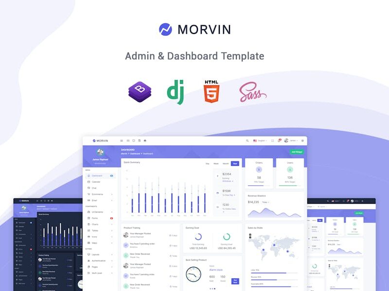 Morvin - Django Admin & Dashboard Template