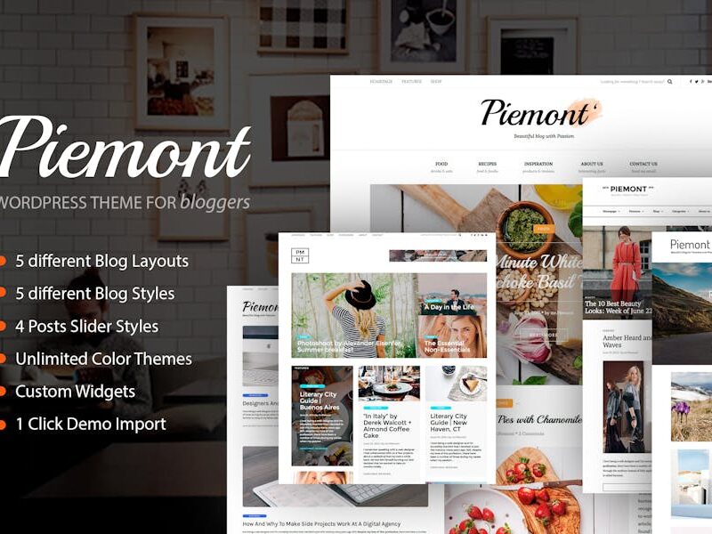 Piemont - Travel & Lifestyle WordPress Blog theme