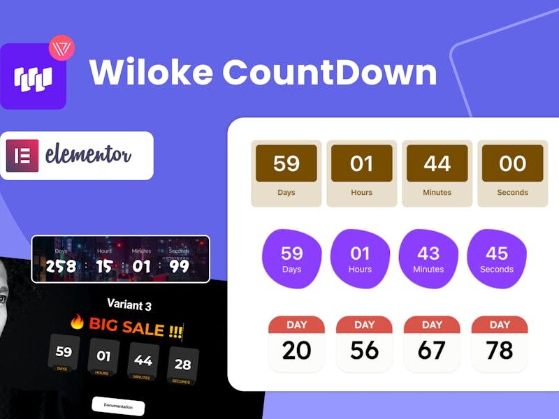 Wiloke Countdown Timer for Elementor