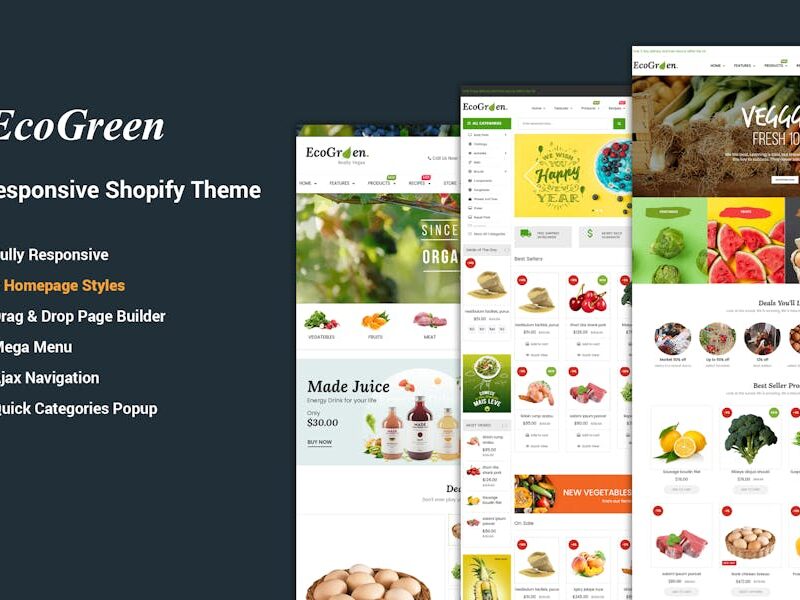 EcoGreen - Organic, Fruit, Vegetable Shopify Theme